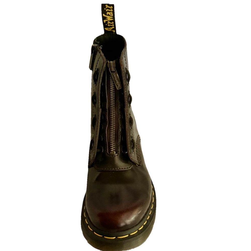 DR. MARTENS 1460 Twin Zip Combat Boots Women’s Girls Brown Size 6 Worn Once - Picture 7 of 15